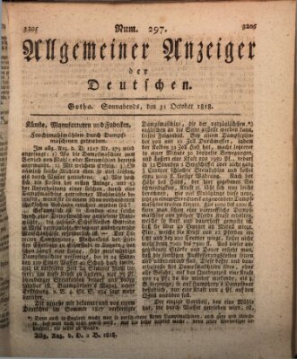 Allgemeiner Anzeiger der Deutschen Samstag 31. Oktober 1818