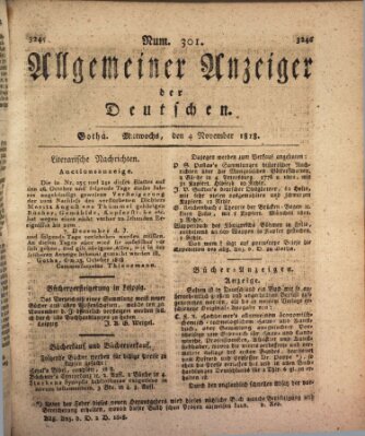 Allgemeiner Anzeiger der Deutschen Mittwoch 4. November 1818