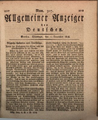 Allgemeiner Anzeiger der Deutschen Dienstag 10. November 1818