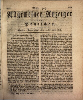 Allgemeiner Anzeiger der Deutschen Donnerstag 12. November 1818