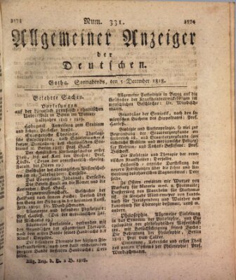 Allgemeiner Anzeiger der Deutschen Samstag 5. Dezember 1818