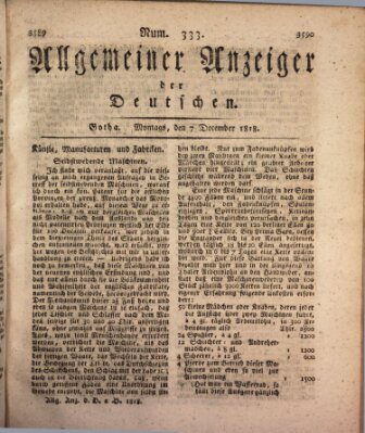 Allgemeiner Anzeiger der Deutschen Montag 7. Dezember 1818