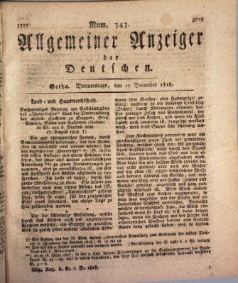 Allgemeiner Anzeiger der Deutschen Donnerstag 17. Dezember 1818