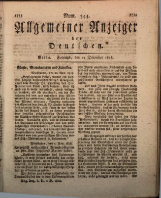 Allgemeiner Anzeiger der Deutschen Freitag 18. Dezember 1818