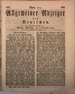 Allgemeiner Anzeiger der Deutschen Dienstag 29. Dezember 1818