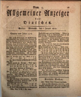 Allgemeiner Anzeiger der Deutschen Mittwoch 6. Januar 1819