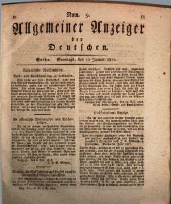 Allgemeiner Anzeiger der Deutschen Sonntag 10. Januar 1819