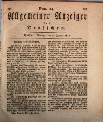 Allgemeiner Anzeiger der Deutschen Montag 25. Januar 1819