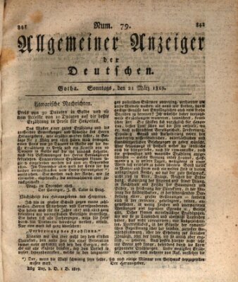 Allgemeiner Anzeiger der Deutschen Sonntag 21. März 1819