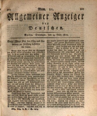 Allgemeiner Anzeiger der Deutschen Dienstag 23. März 1819