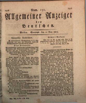 Allgemeiner Anzeiger der Deutschen Sonntag 16. Mai 1819