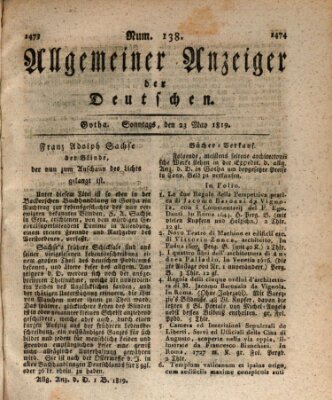 Allgemeiner Anzeiger der Deutschen Sonntag 23. Mai 1819