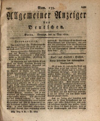 Allgemeiner Anzeiger der Deutschen Montag 24. Mai 1819