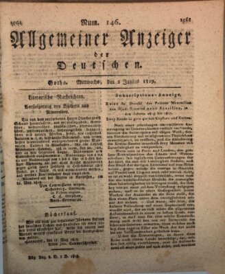 Allgemeiner Anzeiger der Deutschen Mittwoch 2. Juni 1819