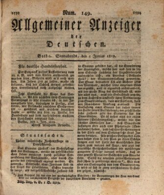 Allgemeiner Anzeiger der Deutschen Samstag 5. Juni 1819