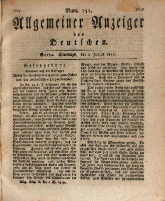 Allgemeiner Anzeiger der Deutschen Dienstag 8. Juni 1819