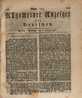 Allgemeiner Anzeiger der Deutschen Freitag 11. Juni 1819