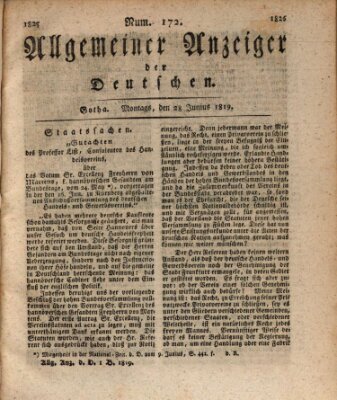 Allgemeiner Anzeiger der Deutschen Montag 28. Juni 1819