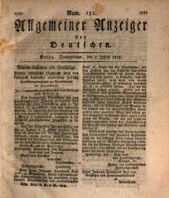 Allgemeiner Anzeiger der Deutschen Donnerstag 8. Juli 1819