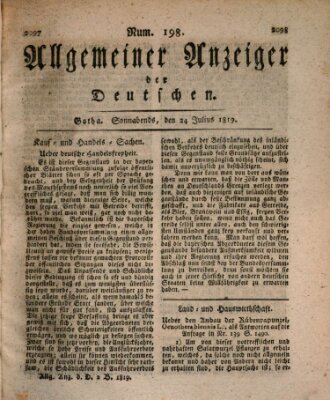 Allgemeiner Anzeiger der Deutschen Samstag 24. Juli 1819