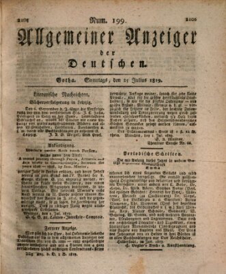 Allgemeiner Anzeiger der Deutschen Sonntag 25. Juli 1819