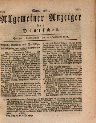 Allgemeiner Anzeiger der Deutschen Samstag 25. September 1819