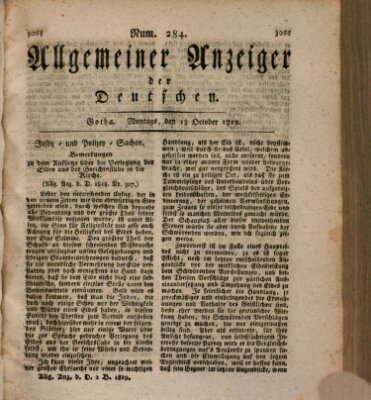 Allgemeiner Anzeiger der Deutschen Montag 18. Oktober 1819