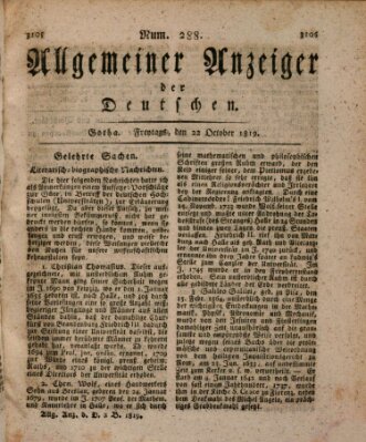 Allgemeiner Anzeiger der Deutschen Freitag 22. Oktober 1819