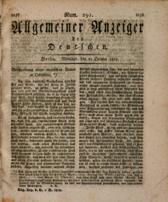 Allgemeiner Anzeiger der Deutschen Montag 25. Oktober 1819