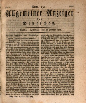 Allgemeiner Anzeiger der Deutschen Dienstag 26. Oktober 1819