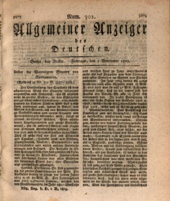 Allgemeiner Anzeiger der Deutschen Freitag 5. November 1819