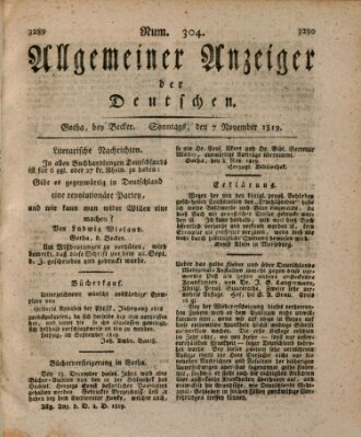 Allgemeiner Anzeiger der Deutschen Sonntag 7. November 1819