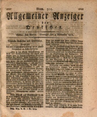 Allgemeiner Anzeiger der Deutschen Montag 8. November 1819