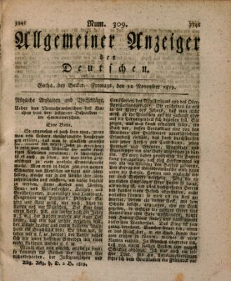 Allgemeiner Anzeiger der Deutschen Freitag 12. November 1819