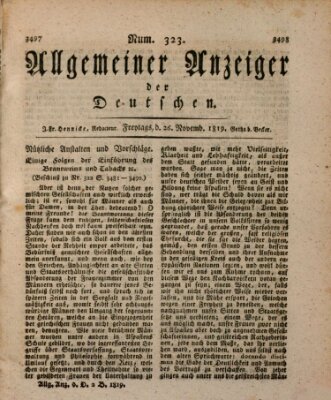 Allgemeiner Anzeiger der Deutschen Freitag 26. November 1819