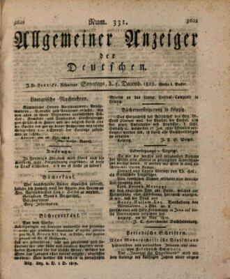 Allgemeiner Anzeiger der Deutschen Sonntag 5. Dezember 1819