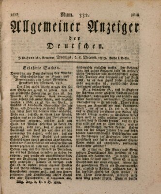 Allgemeiner Anzeiger der Deutschen Montag 6. Dezember 1819