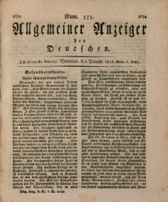 Allgemeiner Anzeiger der Deutschen Dienstag 7. Dezember 1819