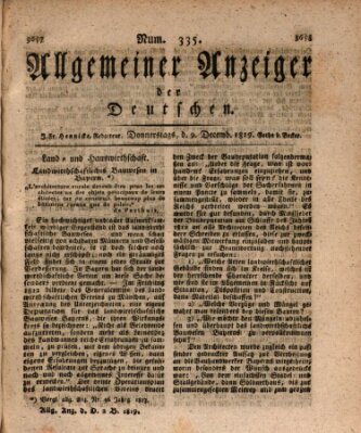 Allgemeiner Anzeiger der Deutschen Donnerstag 9. Dezember 1819