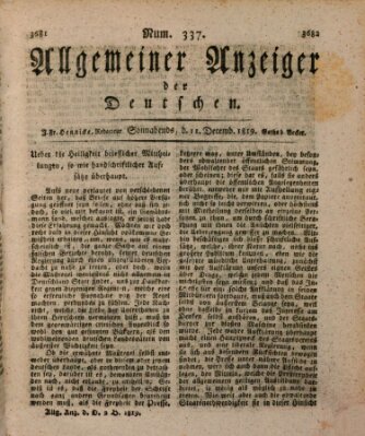 Allgemeiner Anzeiger der Deutschen Samstag 11. Dezember 1819