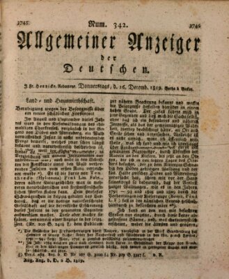 Allgemeiner Anzeiger der Deutschen Donnerstag 16. Dezember 1819