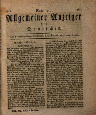 Allgemeiner Anzeiger der Deutschen Dienstag 28. Dezember 1819