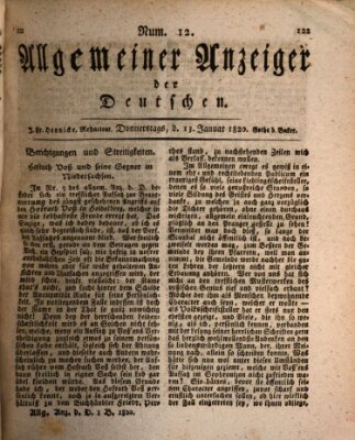 Allgemeiner Anzeiger der Deutschen Donnerstag 13. Januar 1820