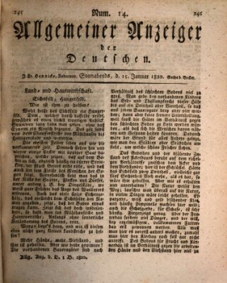 Allgemeiner Anzeiger der Deutschen Samstag 15. Januar 1820