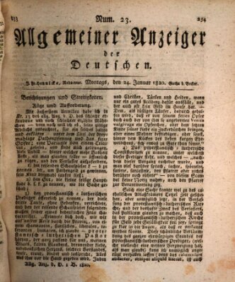 Allgemeiner Anzeiger der Deutschen Montag 24. Januar 1820