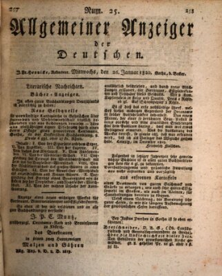 Allgemeiner Anzeiger der Deutschen Mittwoch 26. Januar 1820