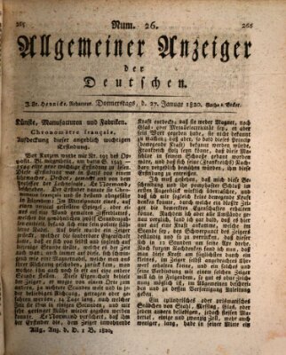 Allgemeiner Anzeiger der Deutschen Donnerstag 27. Januar 1820