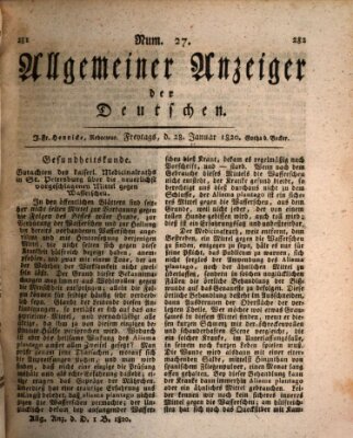 Allgemeiner Anzeiger der Deutschen Freitag 28. Januar 1820