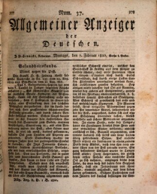 Allgemeiner Anzeiger der Deutschen Montag 7. Februar 1820