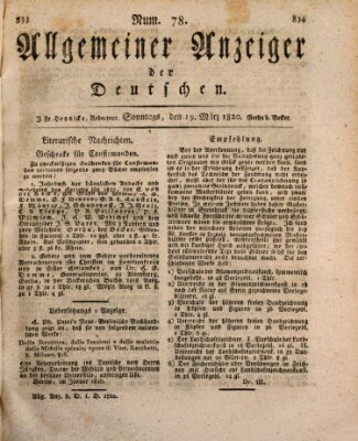 Allgemeiner Anzeiger der Deutschen Sonntag 19. März 1820